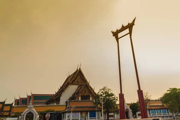 Vintage View Giant Swing Religious Structure Which Located Front Wat — Stock Photo, Image