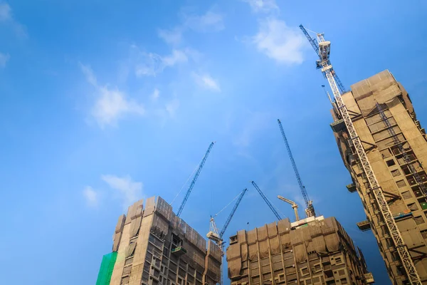 Guindaste Torre Lança Luffing Projeto Canteiro Obras Construção Arranha Céus — Fotografia de Stock