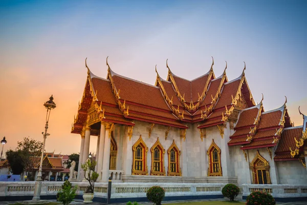 Όμορφο Τοπίο Και Αρχιτεκτονικό Του Wat Benchamabophit Dusitvanaram Γνωστή Και — Φωτογραφία Αρχείου