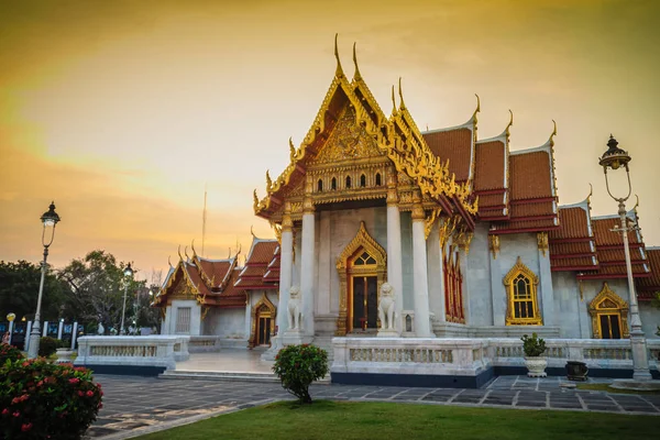 Bellissimo Paesaggio Architettura Wat Benchamabophit Dusitvanaram Noto Anche Come Tempio — Foto Stock