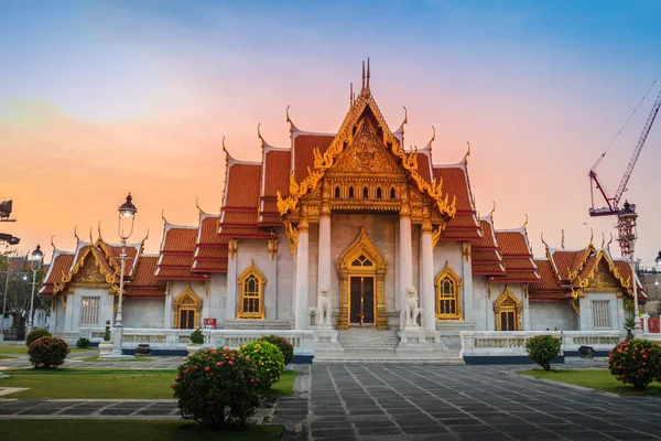 Bela Paisagem Arquitetura Wat Benchamabophit Dusitvanaram Também Conhecido Como Templo — Fotografia de Stock