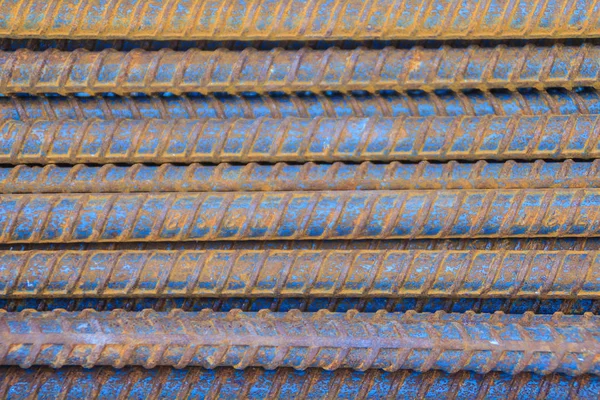 Rusty Deformed Bars Reinforcement Concrete Background Rusty Bar Steel Deformed — Stock Photo, Image