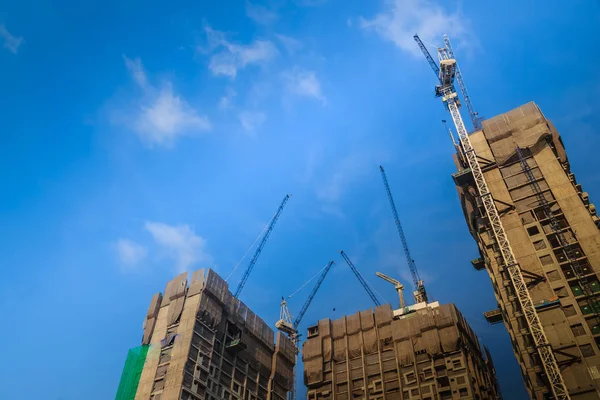 Guindaste Torre Lança Luffing Projeto Canteiro Obras Construção Arranha Céus — Fotografia de Stock