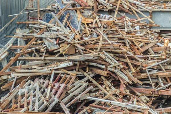 Steel Bars Scrap Left Construction Site Can Sell Salvage Recycling — Stock Photo, Image