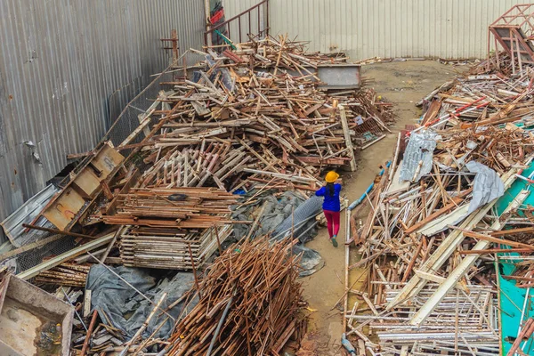 Stalowa Bary Złom Pozostały Budowy Można Sprzedawać Jako Odpady Recyklingu — Zdjęcie stockowe