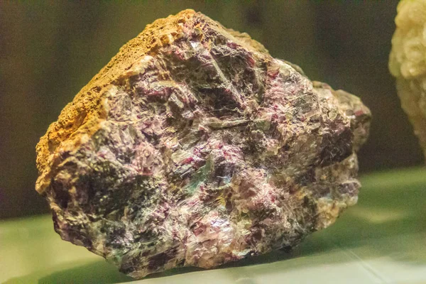 Fluorite rock specimen from mining and quarrying industries. Fluorite (also called fluorspar) is the mineral form of calcium fluoride, CaF2. It belongs to the halide minerals.