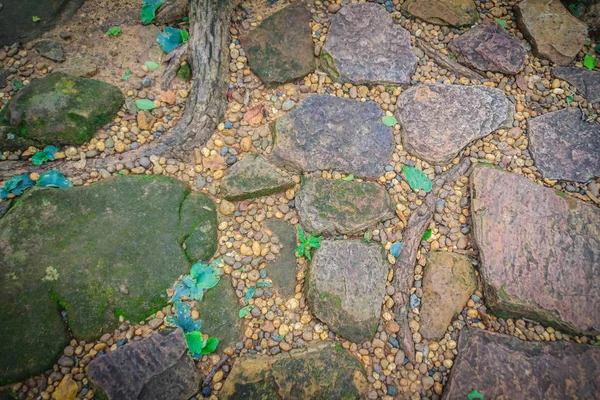 Vintage Nature Cobblestone Pebbles Pavement Disorganized Arrangement Pattern Background Paving — Stock Photo, Image