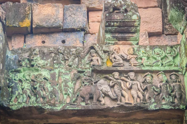 Vakker Sandstein Overhuset Døråpningen Vinduene Til Krishna Som Drepte Lion – stockfoto