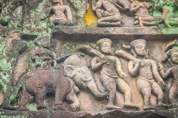 Belo Arenito Ansiava Verga Entrada Janelas Senhor Krishna Matando Leão — Fotografia de Stock