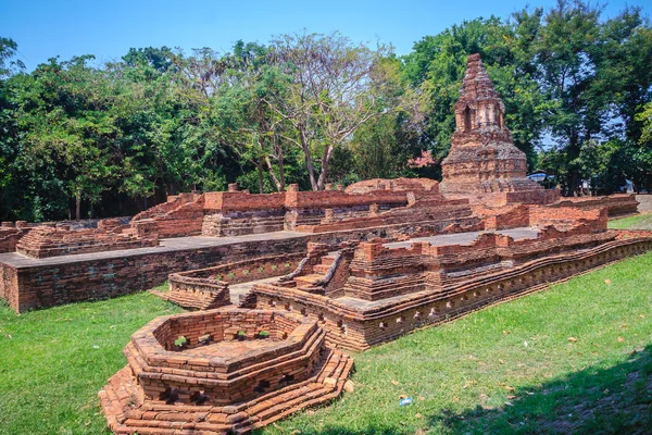 Wat Pu Pia (Temple of Old Man Pia), one of the ruined temples in Wiang Kum Kam, an historic settlement and archaeological site that built by King Mangrai the Great since 13th century, Chiang Mai.