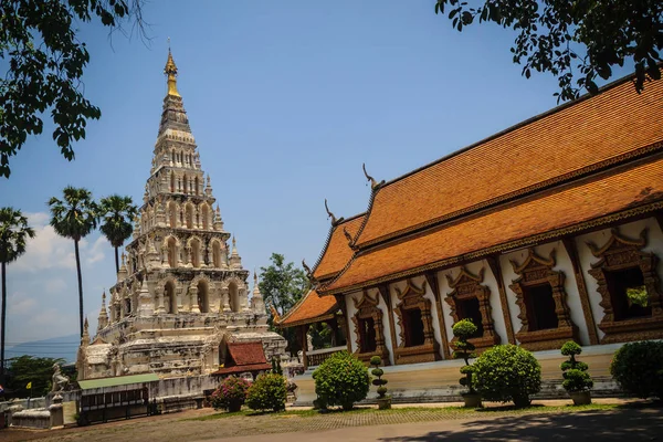 Wunderschöner Wat Chedi Liam Tempel Der Quadratischen Pagode Der Einzige — Stockfoto