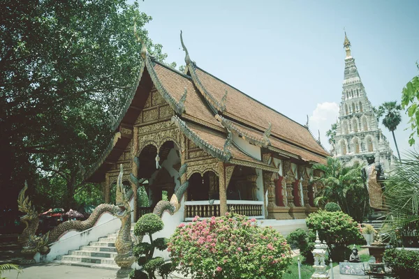 Hermoso Wat Chedi Liam Templo Pagoda Cuadrada Único Templo Antiguo — Foto de Stock