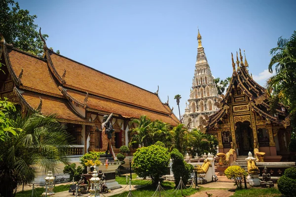 Hermoso Wat Chedi Liam Templo Pagoda Cuadrada Único Templo Antiguo — Foto de Stock