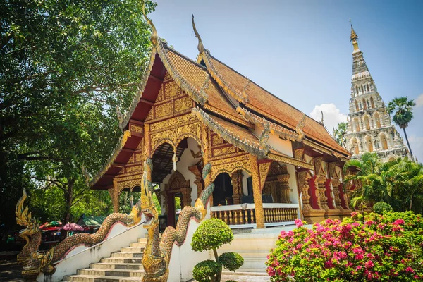 Όμορφη Wat Chedi Liam Ναός Του Παγόδα Τετράγωνο Μόνο Αρχαίου — Φωτογραφία Αρχείου