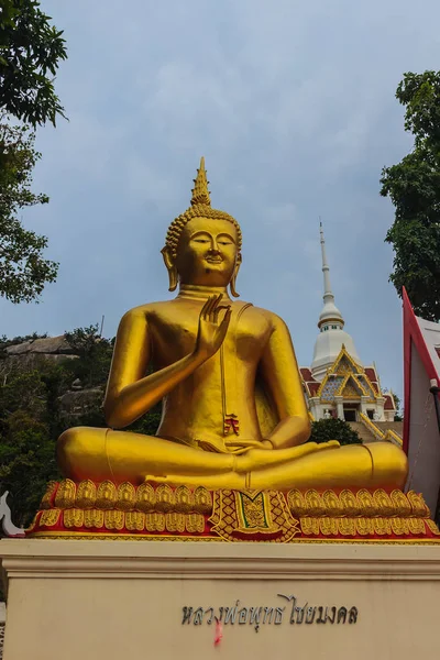 Krásné Buddha Obraz Khao Takiab Chrámu Khao Takiab Mountain Také — Stock fotografie