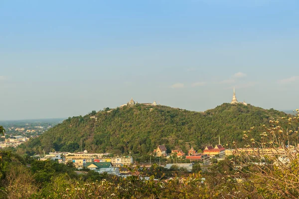 Widok Piękny Krajobraz Pagoda Szczycie Wzgórza Phra Nakhon Khiri Historical — Zdjęcie stockowe