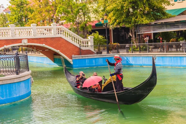 Hua Hin Tailandia Marzo 2017 Hermoso Barco Góndola Puente Estilo —  Fotos de Stock