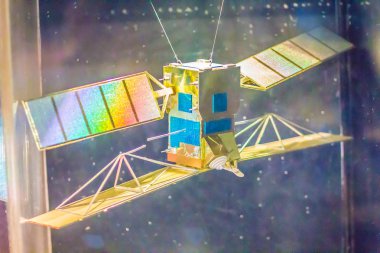 Bangkok, Tayland - 4 Kasım 2017: Model, Radarsat-1, görüntü Bangkok Planetarium, Tayland, Dünya'nın yüzey elde etmek bir Kanada'nın ilk ticari dünya gözlem uydusu.