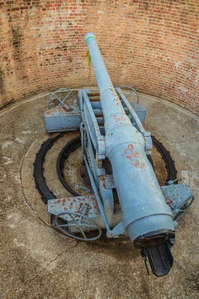 Desapareciendo Pistola Carruaje Phi Sua Samut Fort Lugar Público Tailandia — Foto de Stock