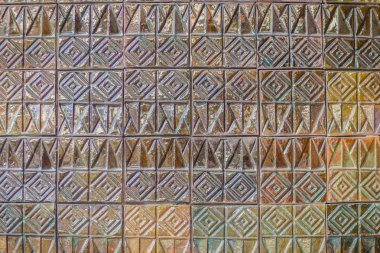 Tasarım ve arka plan için renkli soyut Mozaik Seramik duvar dokulu deseni. Duvar arka plan için soyut Mozaik Desen porselen seramik fayans.