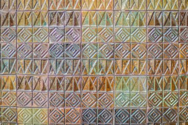Tasarım ve arka plan için renkli soyut Mozaik Seramik duvar dokulu deseni. Duvar arka plan için soyut Mozaik Desen porselen seramik fayans.