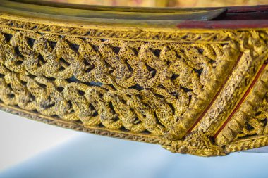 Suphannahong Kraliyet mavna desenli güzel geleneksel Tay tarzı özlem. Tayland Kraliyet mavna kuğu baş craved desende. 