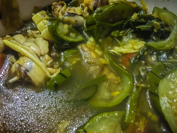 Podravska Inheemse Thaise Curry Voedsel Dat Bevatten Met Courgette Kikker — Stockfoto