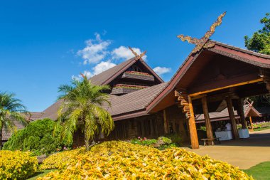 Güzel manzara ve mimari görüş-in Doi Tung Kraliyet Villası, Chinang Rai, Tayland Doi Tung tepelerinde yer alan Prenses Anne Srinagarindra, eski Köşkü.