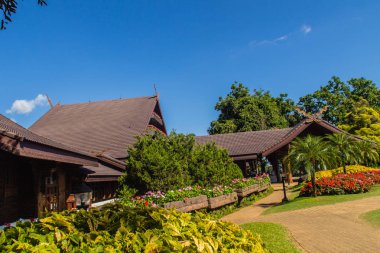 Güzel manzara ve mimari görüş-in Doi Tung Kraliyet Villası, Chinang Rai, Tayland Doi Tung tepelerinde yer alan Prenses Anne Srinagarindra, eski Köşkü.