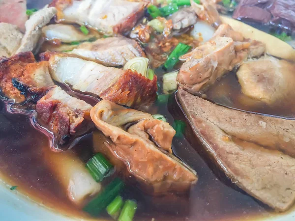 Soupe Chinoise Aux Nouilles Kuay Jub Des Aliments Rue Thaïlandais — Photo