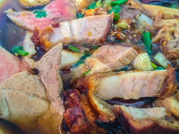Китайский Суп Лапши Куай Джуб Одна Тайских Уличных Блюд Содержащая — стоковое фото