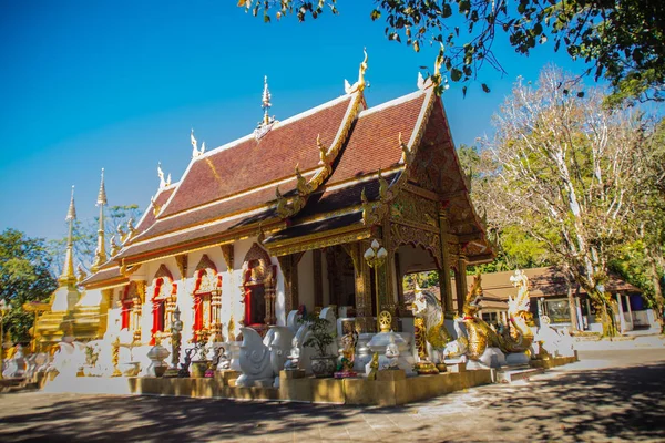 Schöne Goldene Pagoden Wat Phra Doi Tung Chiang Rai Wat — Stockfoto