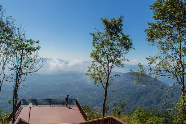 Mooi Uitzichtpunt Doi Tung Heuvels Provincie Van Chiang Rai Thailand — Stockfoto