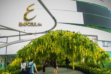 Bangkok, Thailand - September 16, 2017: Front of the Emporium shopping mall in Bangkok. It opened in 1997, owned and operated by The Mall Group, who also operate the EmQuartier and Siam Paragon malls. clipart