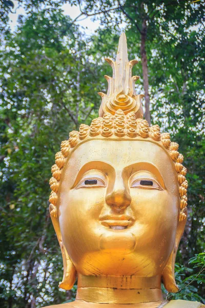 Bella Calma Statua Immagine Buddha Dorata Nella Foresta Tempio Buddista — Foto Stock