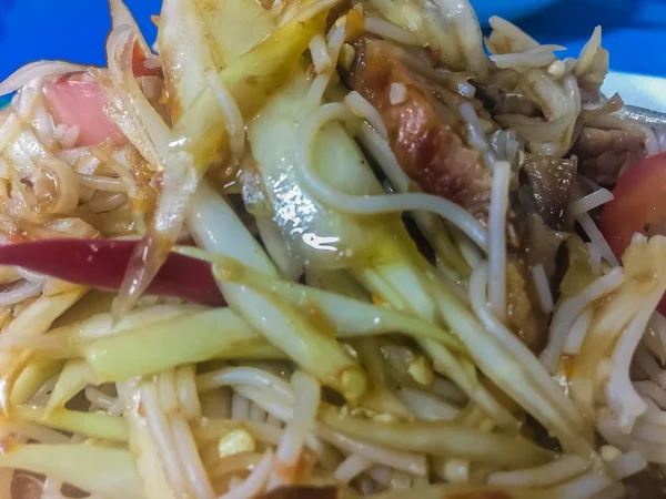 Ensalada Papaya Verde También Conocida Como Som Tam Una Ensalada — Foto de Stock