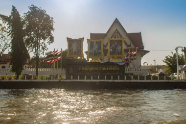 Bangkok, Tayland - 21 Aralık 2017: 1688 inşa Wichayen Fort adlı Vichai Prasit Fort eski. Chao Phraya Nehri'nin kıyısında yer alır. Şu anda, kale Tay Donanması'nın merkezi bir parçasıdır.