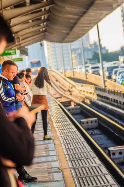 Bangkok Thaïlande Décembre 2017 Skytrain Public Système Transport Commun Bangkok — Photo