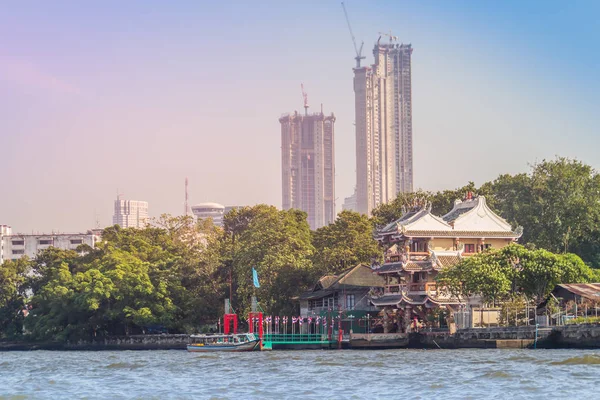 Wunderschöner Blick Auf Bangkok Innenstadt Vom Chao Phraya Fluss Bangkok — Stockfoto