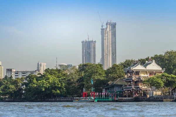 Wunderschöner Blick Auf Bangkok Innenstadt Vom Chao Phraya Fluss Bangkok — Stockfoto