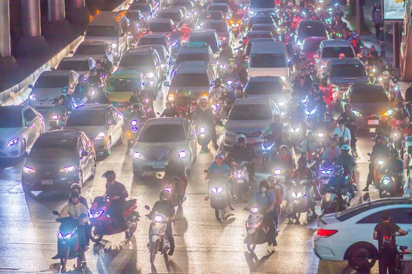 Bangkok Thaïlande Décembre 2017 Empreintes Circulation Importantes Dans Ville Bangkok — Photo