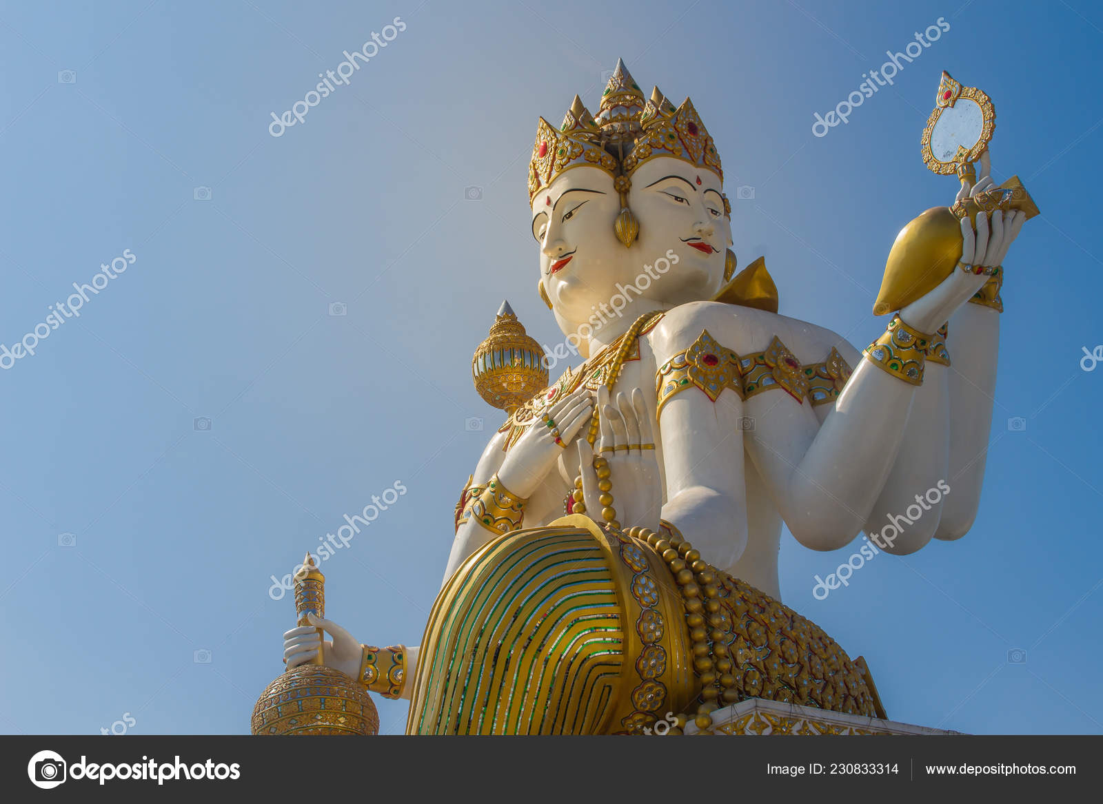 Giant White Brahma Statue Blue Sky Background Brahma Hindu Creator Stock Photo Image By C Kampwit Giant White Brahma Statue Blue Sky Background Brahma Hindu Creator Stock Photo Image By C Kampwit