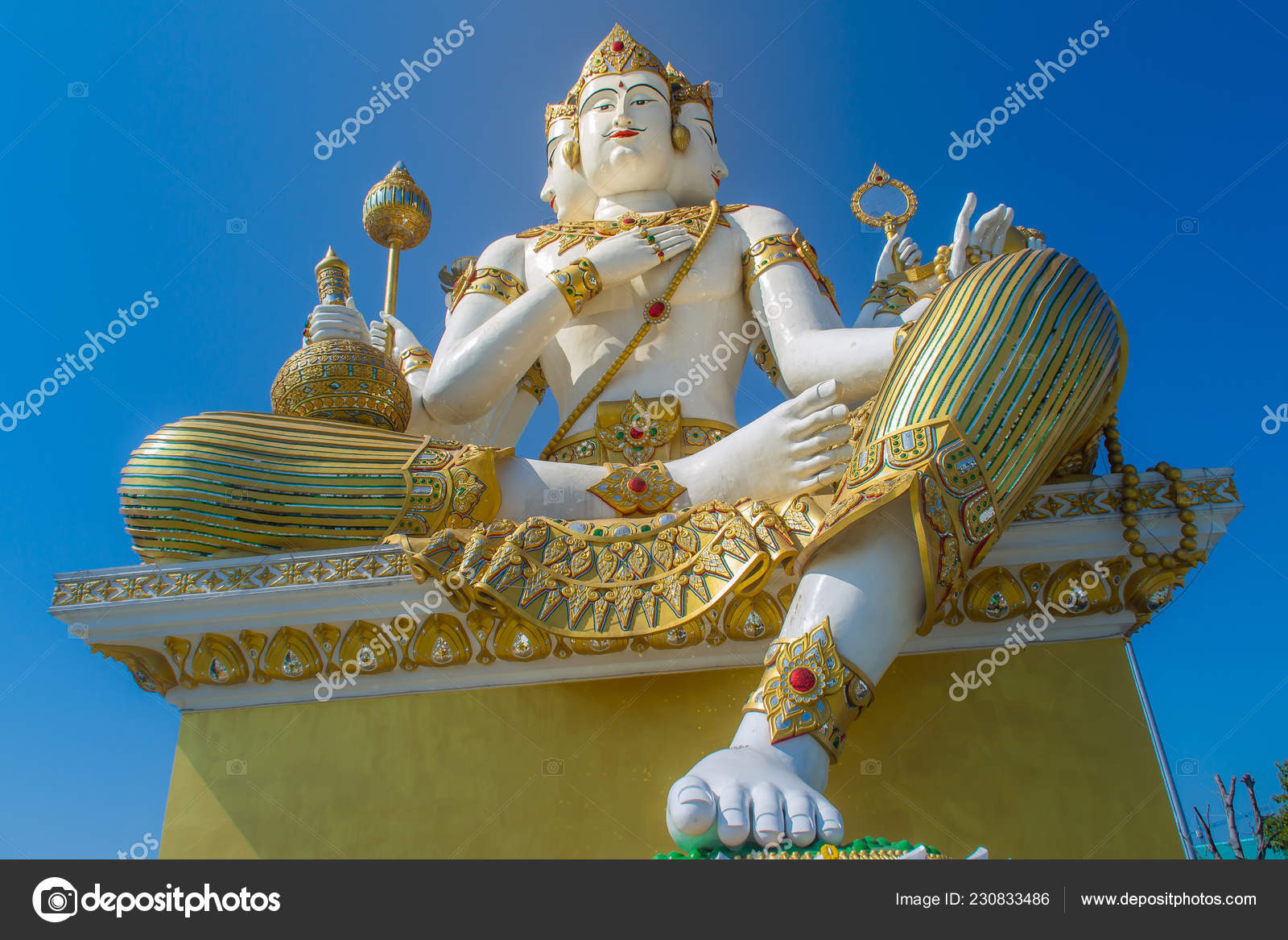 Giant White Brahma Statue Blue Sky Background Brahma Hindu Creator Stock Photo Image By C Kampwit Giant White Brahma Statue Blue Sky Background Brahma Hindu Creator Stock Photo Image By C Kampwit