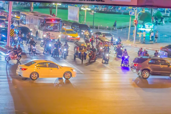 Bangkok Thailand Januar 2018 Motorräder Und Autos Halten Auf Das — Stockfoto