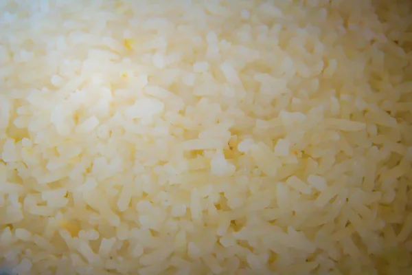 Novo Arroz Jasmim Branco Cozido Fundo Panela Arroz Elétrico — Fotografia de Stock