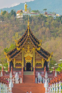 Güzel Ho Kham Luang, lanna tarzı, Chiang Mai, Tayland Kraliyet flora Uluslararası Çiçekçilik Fuarı (Ratchaphreuk) binasında royal pavilion, mimari.
