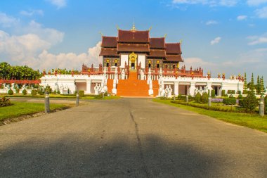 Güzel Ho Kham Luang, lanna tarzı, Chiang Mai, Tayland Kraliyet flora Uluslararası Çiçekçilik Fuarı (Ratchaphreuk) binasında royal pavilion, mimari.