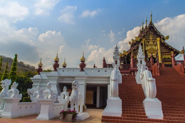 Krásné Architektonické Kham Luang Královský Pavilon Stylu Lanna Budova Královské — Stock fotografie