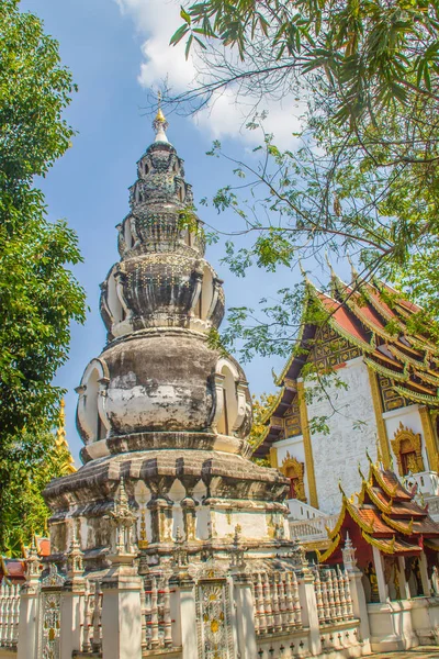 Velho Distinto Chedi Wat Tao Templo Pagode Gourd Chiang Mai — Fotografia de Stock