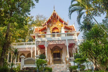 Güzel Tay mimari Wat Ram Poeng (Tapotaram) Tapınağı, Chiang Mai, Tayland Budist Tapınağı. Wat Rampoeng meditasyon, Chiang Mai havalimanına çalışmak için ünlü yer biridir